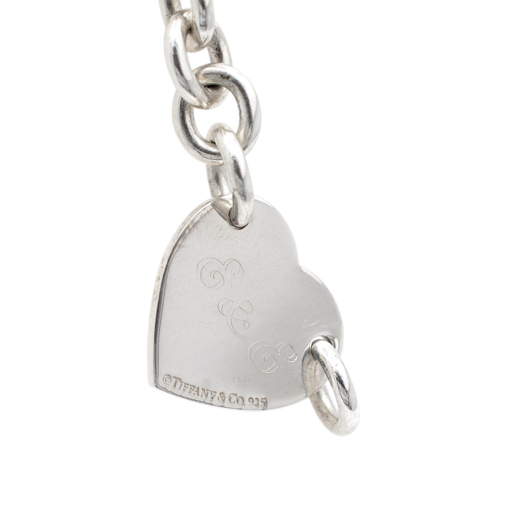 Tiffany & Co. Ladies 925 Sterling Silver Heart Tag Tiffany Pendant Necklace