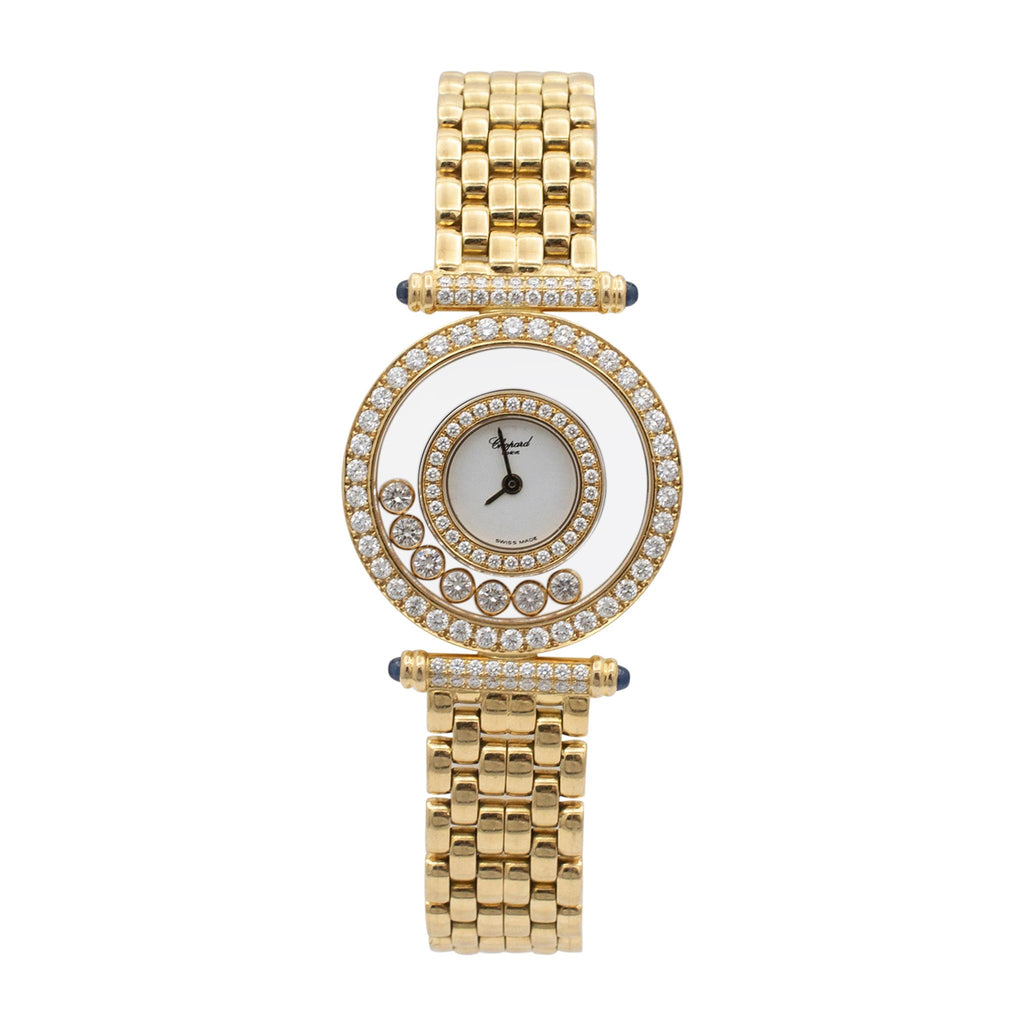 Chopard Happy Diamonds 25MM 4118 1 Diamond 18K Yellow Gold Ladies Watch