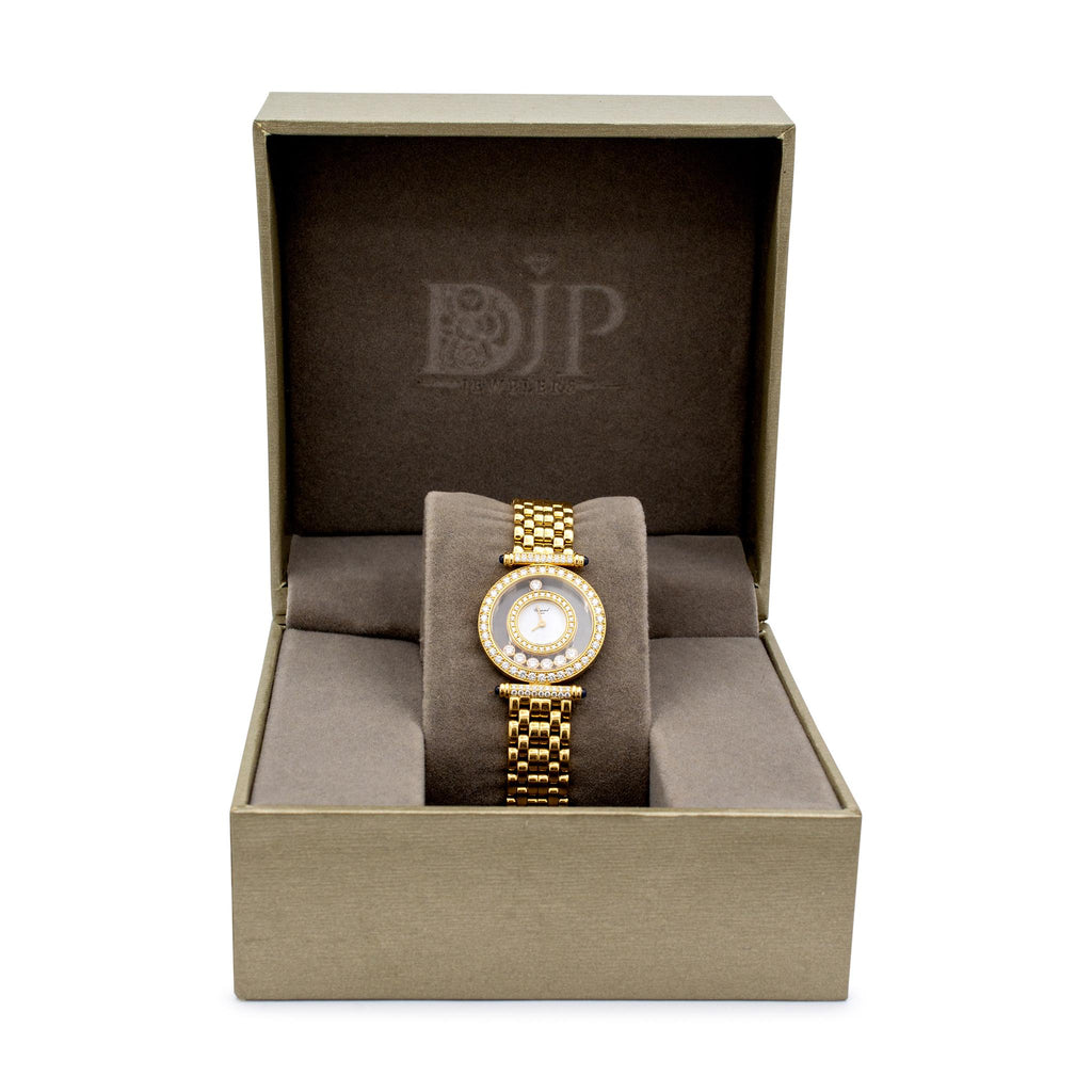 Chopard Happy Diamonds 25MM 4118 1 Diamond 18K Yellow Gold Ladies Watch